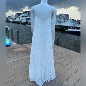 Zara White Spaghetti Strap Dress with Chic Design